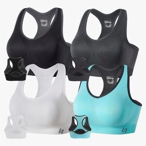 FITTIN Racerback Sports Bras for Women, 6 total, size XXL
